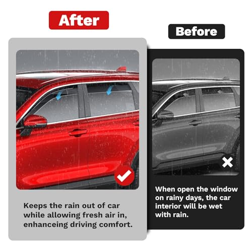 Image of Canvcle Window Visors Rain Guards for Honda CR-V 2023-2025 2026 CRV Accessories, Outside-Mount Tape-On Side Window Wind Deflectors Vent Visors Shades Rainproof Black 4PCS