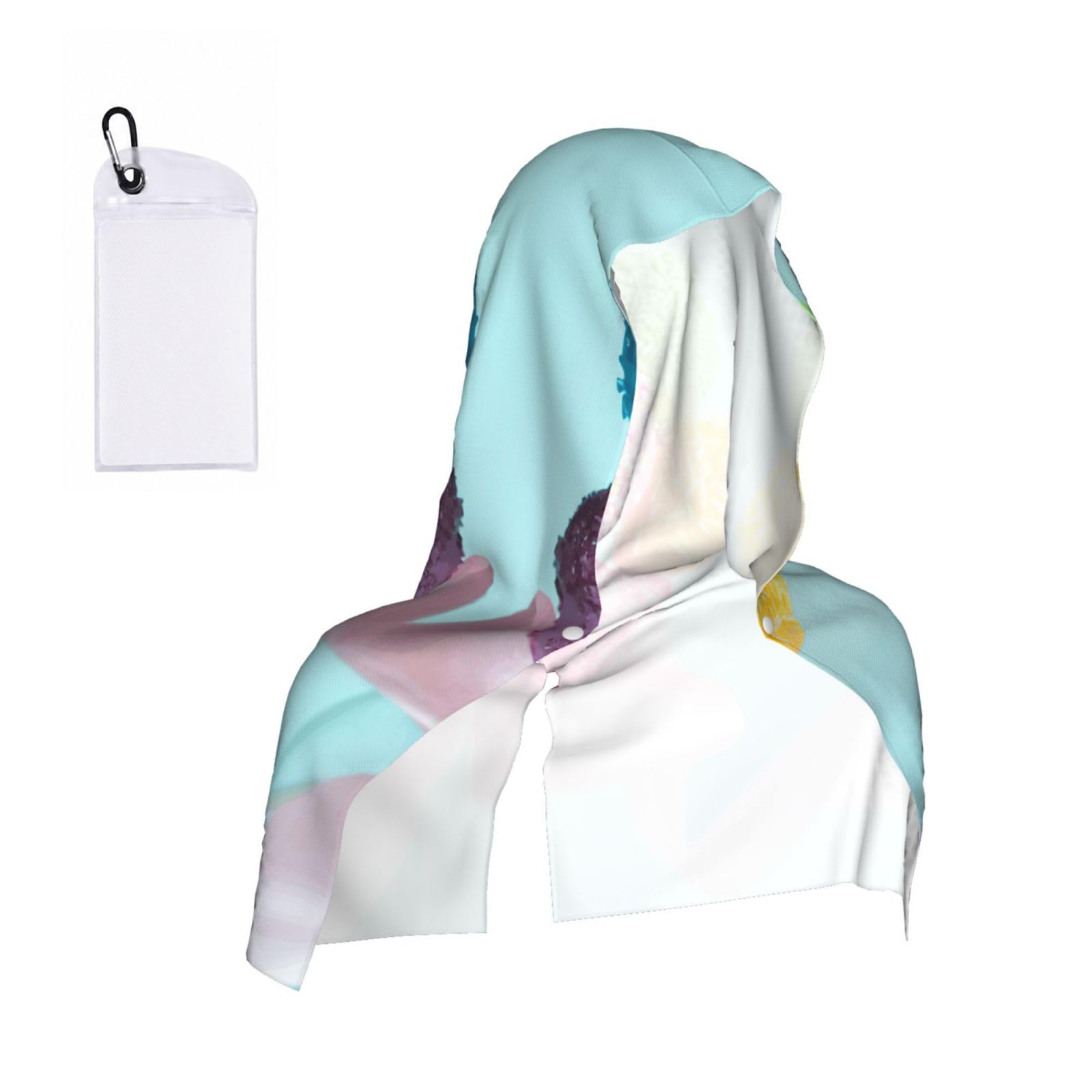 YQxwJL Candies Print Unsex Cooling Hoodie Towel, Cools Instantly When Wet Sun Protection For Sports Fitness Gym