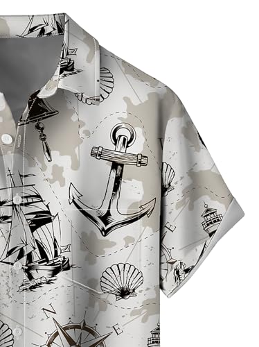 Men's Short Sleeve Button Down Casual Hawaiian Shirts Summer Beach Holiday Printed Regular Fit Top Tropical Shirts3
