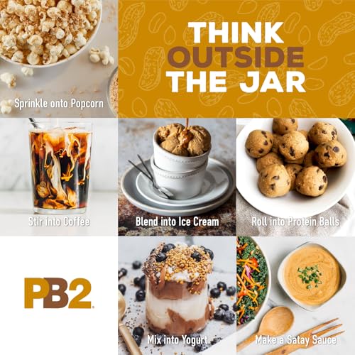 PB2 Original Powdered Peanut Butter - 6g of Protein, 90% Less Fat, Certified Gluten Free, Only 60 Calories per Serving, Perfect for Protein Shakes, Smoothies, and Low-Carb, Keto Diets