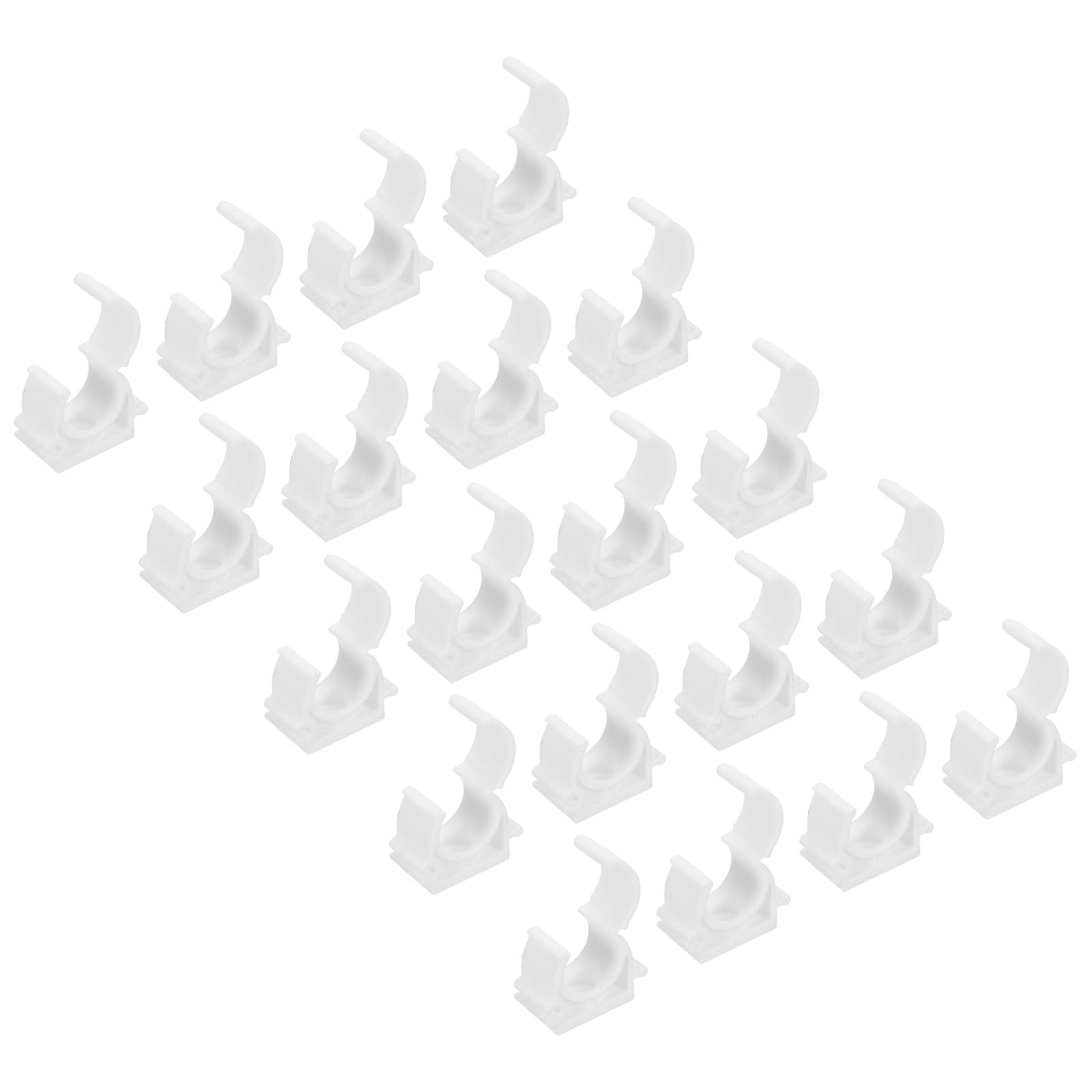 20 Pcs PPR U-Type Tube Pipe Fitting Clamps Clips Connectors Inner 20mm White Flip Snap Connection for Hose Electrical Conduit Home Furnishing Nail Gun Drilling
