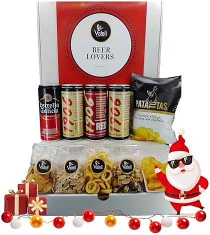 Valeli.Cesta Cervezas Estrella Galicia. Cesta gourmet regalo orig...
