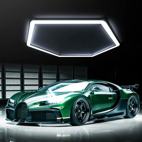 VLUMIERE Hexagon Garage Lights 1 Hex 48W LED Ceiling Lightsing for Garage
