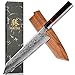 KATSU Kiritsuke cuchillo de chef – Damasco – Cuchillo de cocina japonés – 8 pulgadas – mango octogonal hecho a mano – vaina de madera y caja de regalo