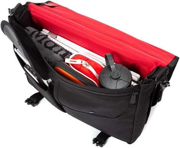 Manhattan Portage The Wallstreeter Messenger With Back Zipper (Black) | Shoulder Pad Included on Strap | Water Resistant image 2