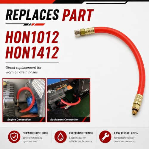 Image of HON1012 HON1412 12mm Oil Drain Hose for Honda GX Engines, 2 Pack | 12mm oil drain hose fits for Honda GX240 GX270 GX340 GX360 GX390 and GC160 small engines; 2-pack replacement drain tubes