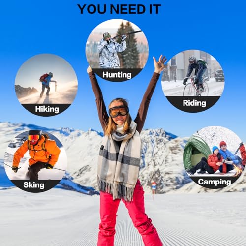 Electric Heated Scarf for Women Men USB Heating Scarf Long Plaid Warmer Electric Scarves Wrap with 5000mAh Bank3