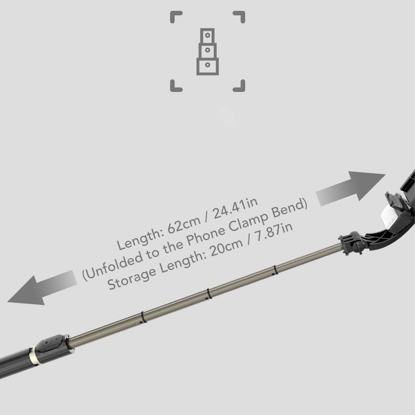 Stabilisateur De Téléphone à Cardan, Stabilisateur De Tête De Bâton De Selfie 360° Pivotant Et Anti-Chocs avec Télécommande Support Portable Pliable pour Téléphone Portable