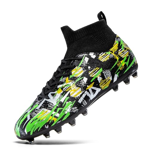 PMKZSES Unisex Adult Soccer Cleats High-Top Soccer Shoes for Outdoor Training Matches Football...