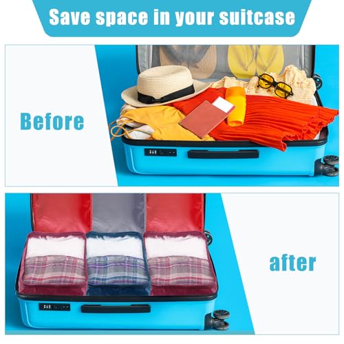 12 Pcs Packing Cubes,Large Packing Cubes Luggage Organizers for Suitcase,Lightweight Mesh Travel Organizer Bags for Traveling Hiking Camping Backpacking(Multicolor)3