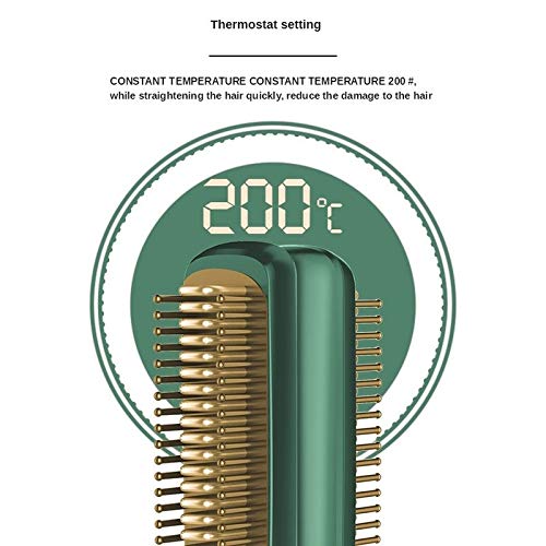 Plancha para el cabello inalámbrica 2 en 1 profesional, peine caliente anti-permanente y cepillo alisador miniatura 5