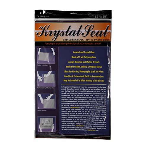 Krystal Seal KS1319 13 in. x 19 in. Seal Self-Healing Art Print and Photo Bags