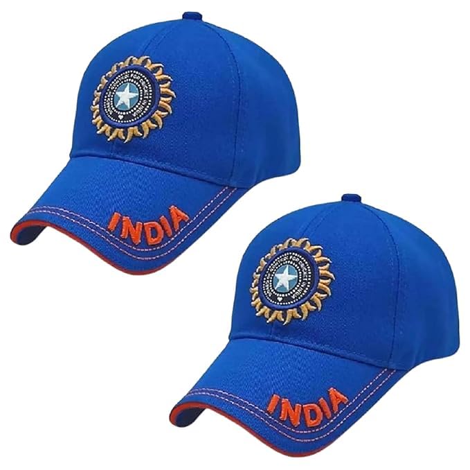 Stylish Cotton Baseball Combo Caps for Men, Women, Kids Cotton Blend, Summer All Season Sports, Cricket, Gym, Branded, Adjustable Buckle India Cricket Cap/Hat Quality Headwear (Blue 2)-image-21