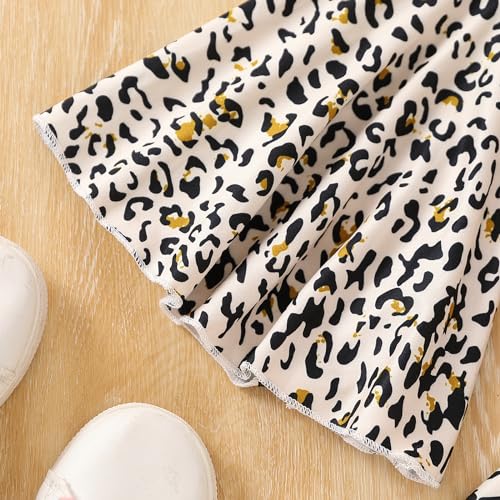Image of Ayzozuy Tween Girls 2 Piece Outfits Short Sleeve Cartoon Graphic T-Shirt & Flared Pants Kids Clothing Set Size 8-13 Years