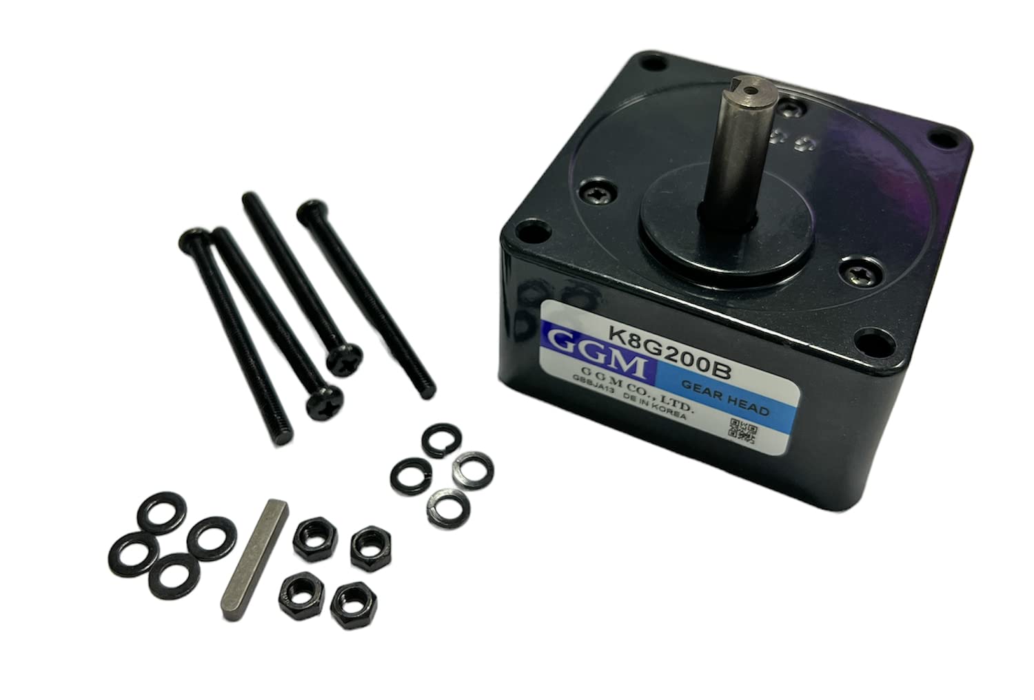 eRicambi, Gruppo Riduttore Motoriduttori a Induzione per Stufe e Pellet GGM K8G200B, con Cuscinetti a Sfera, Flangia 80x80 (mm), Diametro Albero 10 (mm), Velocità 6 RPM, Rotazione Oraria/Antioraria