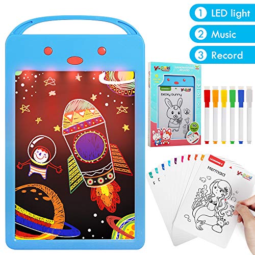 Lehoo Castle Tavolo da Disegno Magico, Scribble Board Portatile con Disegno, Musica, Luce, Giocattoli per la Scrittura a Mano per Bambini, Giocattoli educativi e Regali
