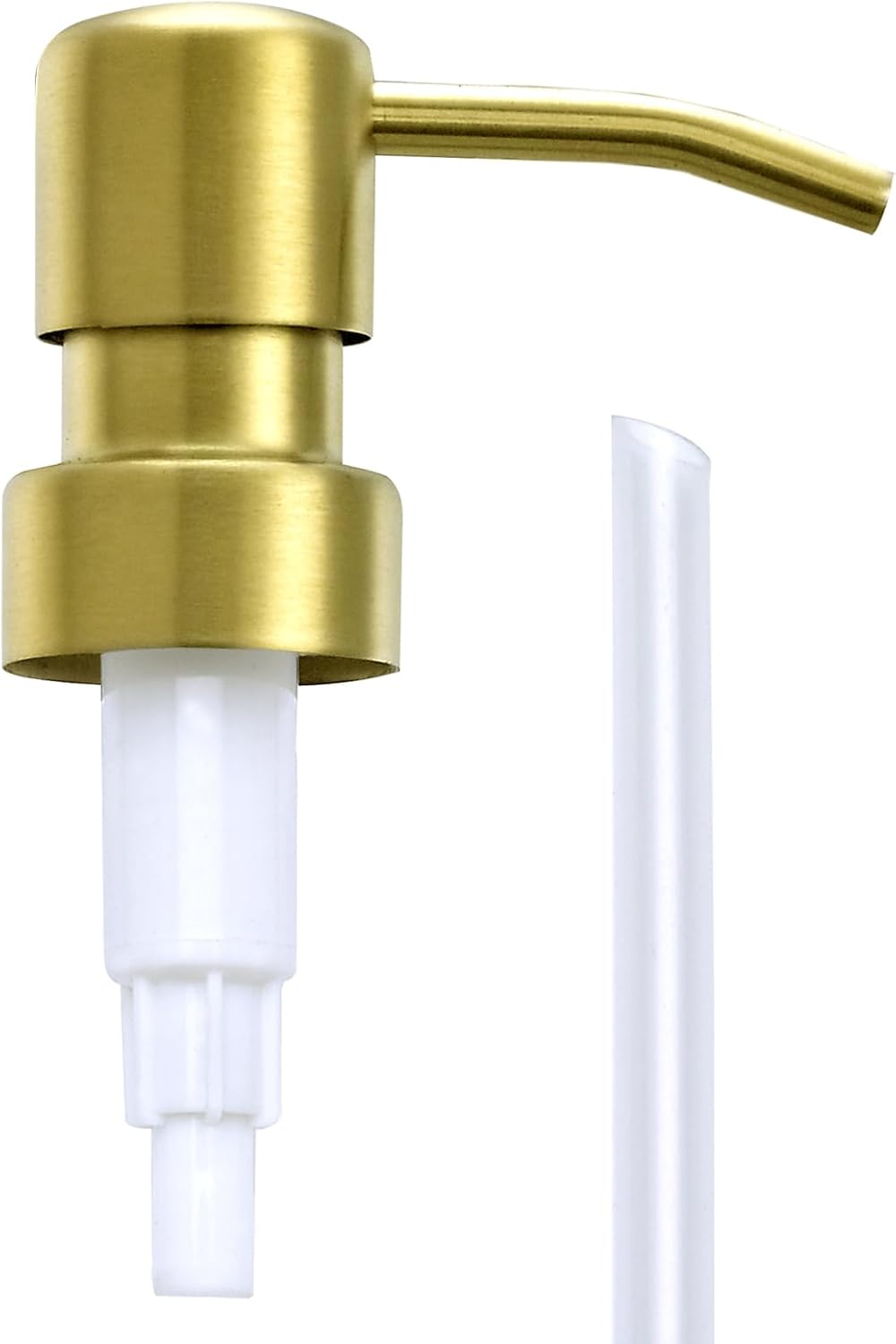 Gold Soap Dispenser Pump Replacement - Matte SUS 304 Rust Proof Stainless Steel Liquid Hand Soap and Lotion Dispenser Pumps Replacement for Regular Glass Mouth Bottles, Standard 28/400 Neck Size