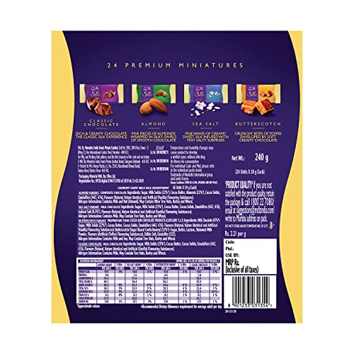 Image of Cadbury Silk Dairy Milk - Silk Miniatures Collection,240 Gram & Dairy Milk Chocolate Home Treats,126 Gram - Pack Of 4
