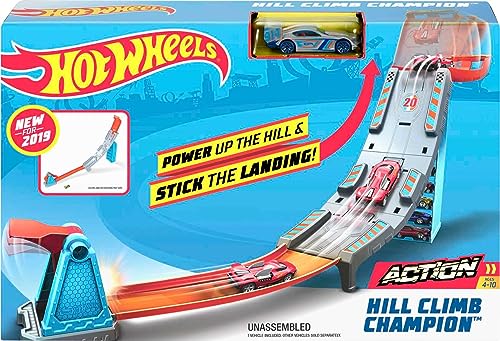 Hot Wheels Toy Car Track Set Hill Climb Champion Playset with 1:64 Scale Vehicle