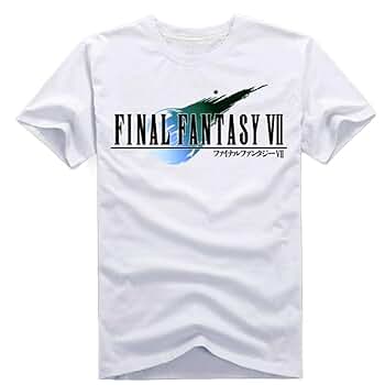 FINAL FANTASY VII PC版 Tシャツ ホワイト JCvCX Re Version Shirt Logo Tee Shirt FF7 RE Shirts T-Shirt