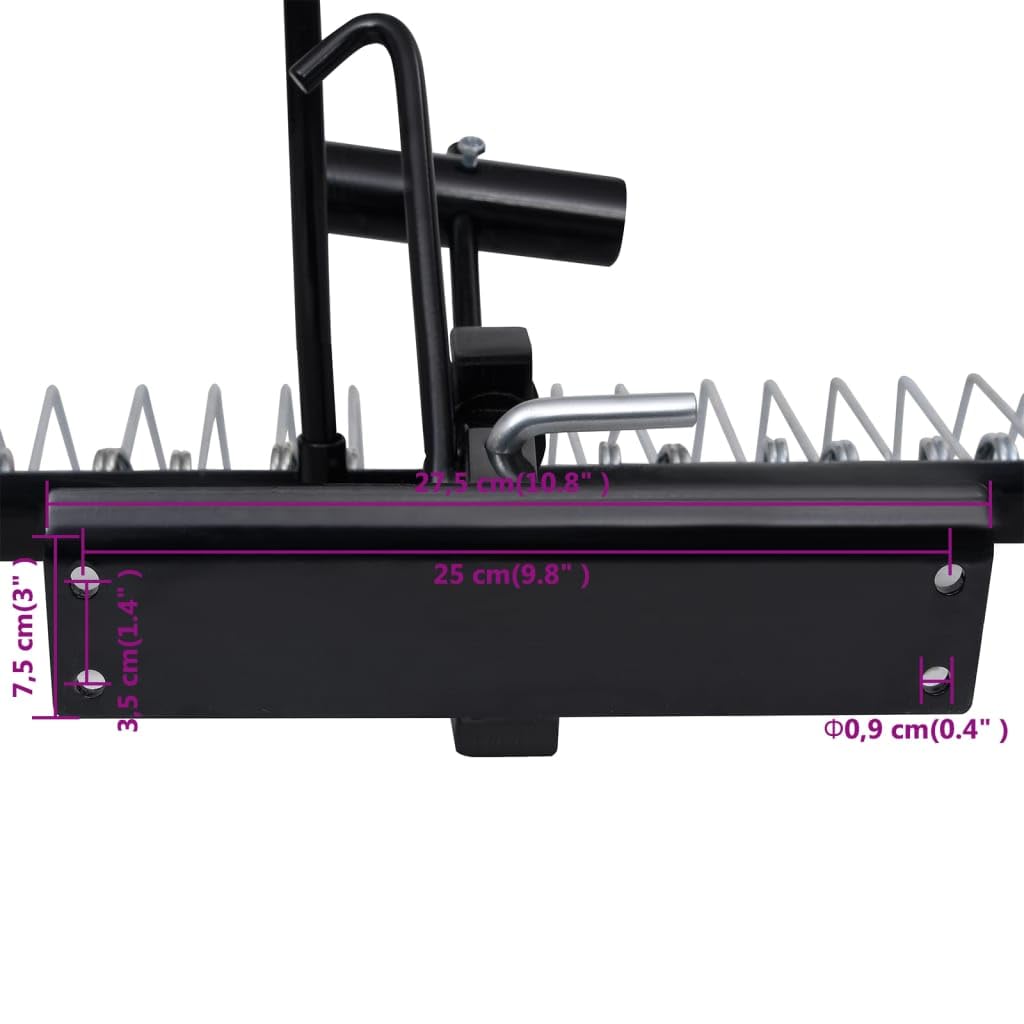 Mangloder - Escarificador para cortacésped de acero galvanizado de 109 cm, 14 muelles dobles, accesorios para tractores de césped grandes, para eliminar musgo y malas hierbas, cuidado del césped y