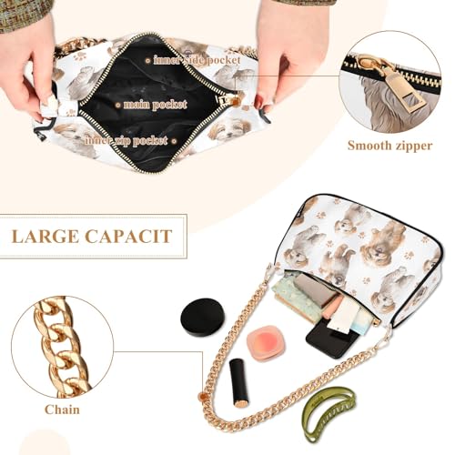Clutch Shoulder Bags Tote Evening Purse Handbags for Women Yorkshire Terrier Dogs Hobo Bags with Zipper Closure4