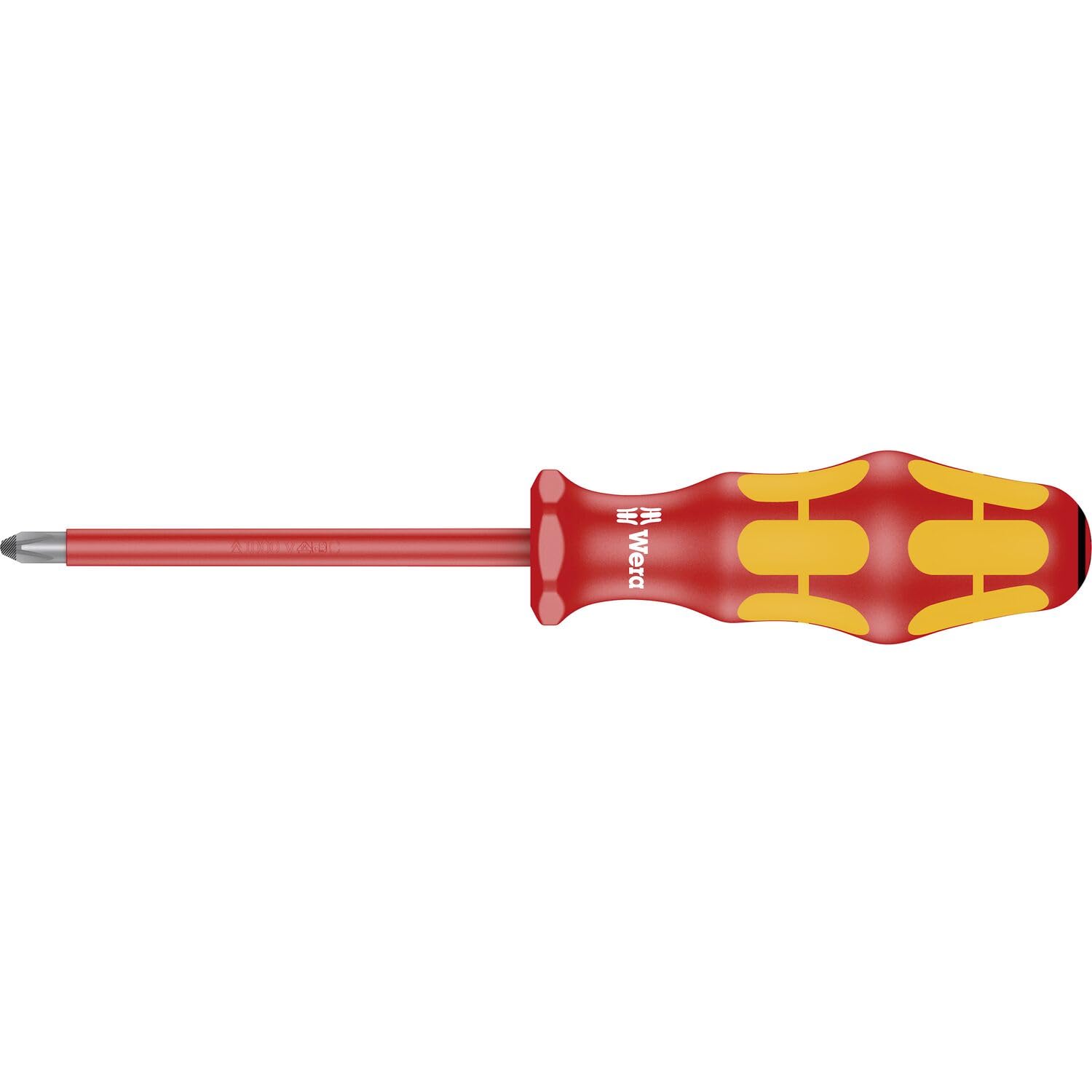 Wera 165i PZ1 x 3-1/8in Kraftform Plus Pozidriv insulated screwdriver, PZ1 x 3-1/8 in.