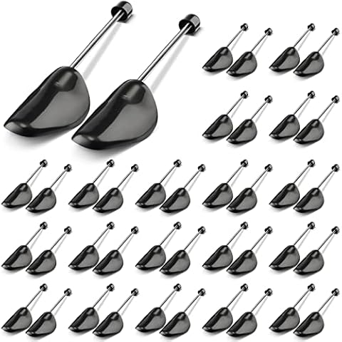 Sieral 20 Pairs Spring Shoe Tree Shoe Stretcher Sneaker Shape Holder 33 cm/ 13 Inches Black Shoe Shaper Plastic Shoe Boot Trees Support for Men US 5-13 Cover