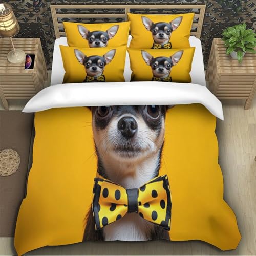 Housse de couette poulet avec fermeture éclair parure de lit imprimé 3D microfibre - 5