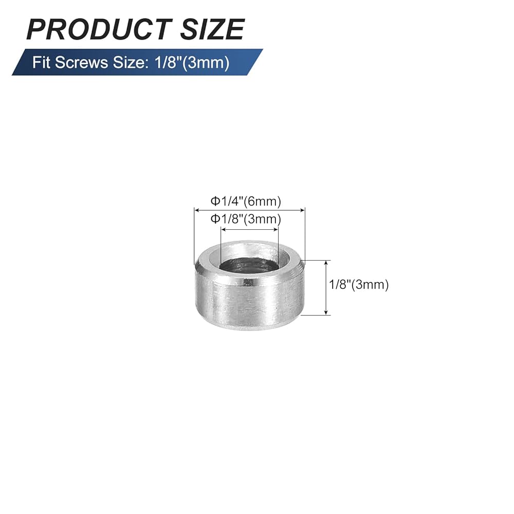 Sourcing Map 12pcs Aluminum Spacer 8.5mm Bore X 20mm OD X 10mm Length