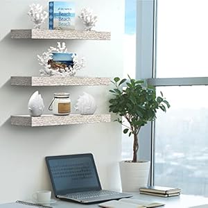 Sorbus Floating Shelves - 3 Pack 16 Inch Rustic Wall Shelves for Bedroom, Kitchen, Living Room, Bathroom Shelves, Home Decor, Office - Floating Shelf for Trophy, Books, Frames, Toilet Paper Sorbus Floating Shelves 3 Pack 16 Inch Rustic Wall Shelves for Bedroom Kitchen Living Room Bathroom Shelves Home Decor Office Floating Shelf for Trophy Books Frames Toilet Paper