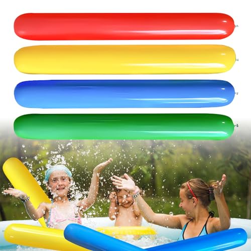 Schwimmnudel für Kinder, shallyong 4 Stück Poolnudel Aufblasbar, Schwimmnudel Aufblasbar, Swimming Pool Noodle, Schwimmen im Sommer, Strand, Pool Spielzeug