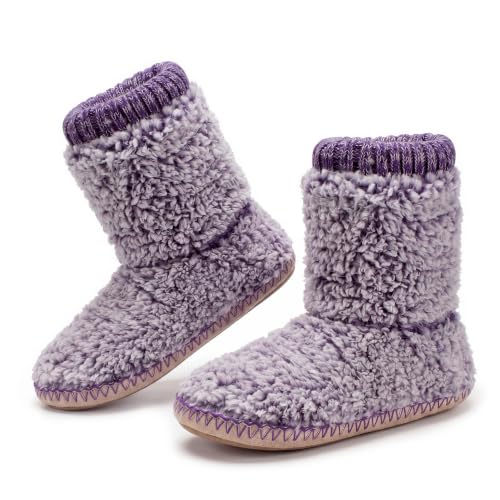 Image of Cozylook Women's Boot Slippers Warm Fuzzy Indoor Slippers Non Slip | Plush-lined ankle coverage, non slip bottoms for indoor floors, multiple US sizes, machine wash cold, do not tumble dry