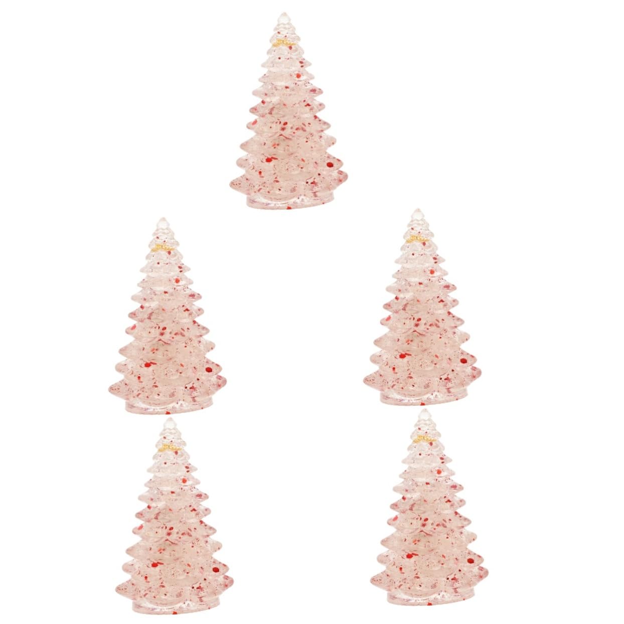 TOPBATHY 5 Pezzi di Decorazioni per La Cima Dellalbero di Natale Mini Albero di Natale in Resina Decorazioni da Tavolo per Feste di Natale
