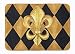 Caroline's Treasures 8125-RUG Black and Gold Fleur de lis New Orleans Machine Washable Memory Foam Mat, 19 X 27, Multicolor