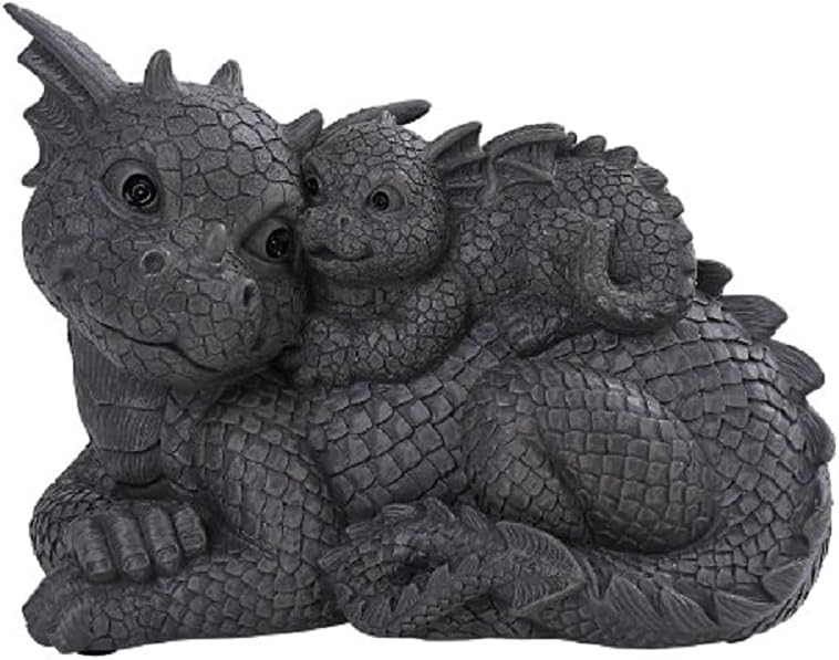 Pacific Giftware PT Garden Dragon Family Dragon Garden Display Decorative Accent Sculpture Stone Finish 10 Inch Tall