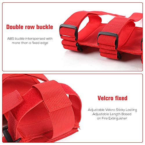 Roll Bar Fire Extinguisher Holder, Adjustable Fire Extinguisher Strap Mount for Jeep Wrangler CJ, YJ, TJ, LJ, JK, JKU, JL, JLU JT (Red)