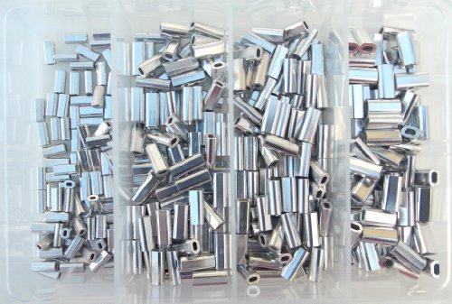 Mini Aluminum Oval Crimp Kit 100pcs Each .8,1.0,1.1,&1.3mm 50lb-150lb