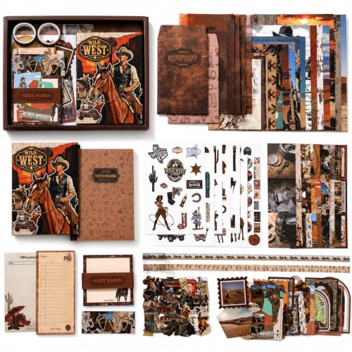 Image of RANDEN Horse Journaling Kit, 346PCS Vintage Scrapbook & Stationery Set with Aesthetic Stickers, Ephemera Pack and Journal Supplies for Bullet Journals, Planners, Albums & Creative Crafts (Horse)