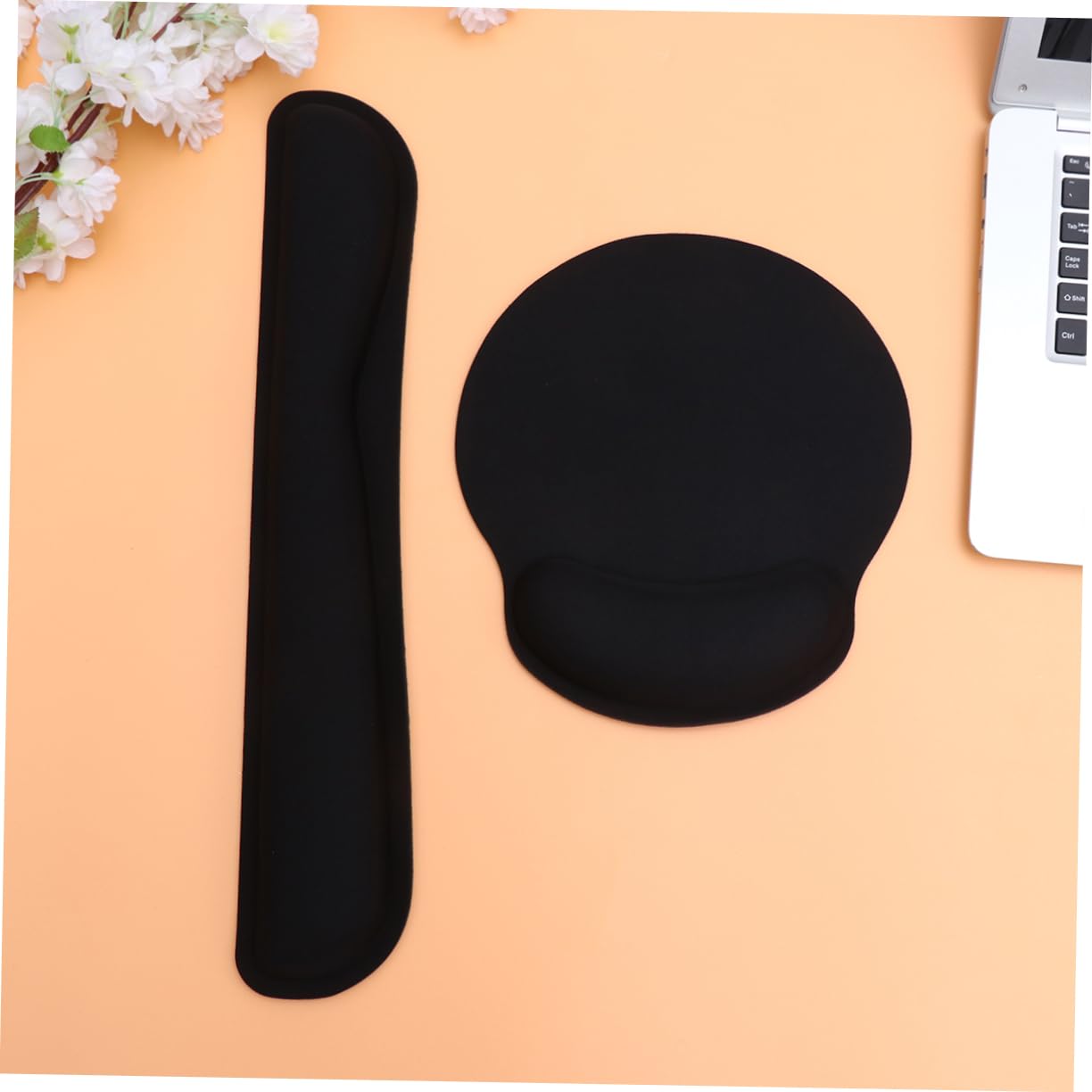 2sätze Memory Handgelenkauflage Und Mauspad Für Ergonomische Unterstützung Elastische Handballenauflage Für Bequemes Arbeiten Und Gaming Schwarz