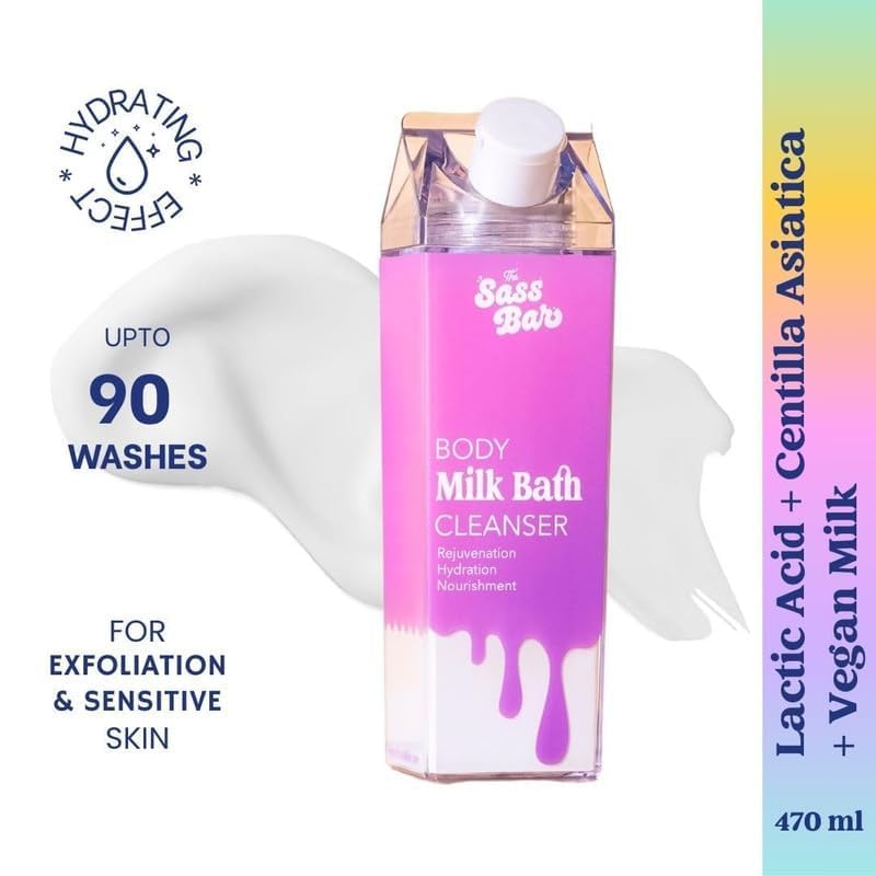 Image of Dusk Exfoliating Bodywash Cleanser for Men, 470ml | 2% LacticAcid, Centella Asiatica & 3 Vegan Milk | Paraben & SLS Free |Body Wash Shower Gel for Women | Prevents Dry, Rough, Bumpy Skin