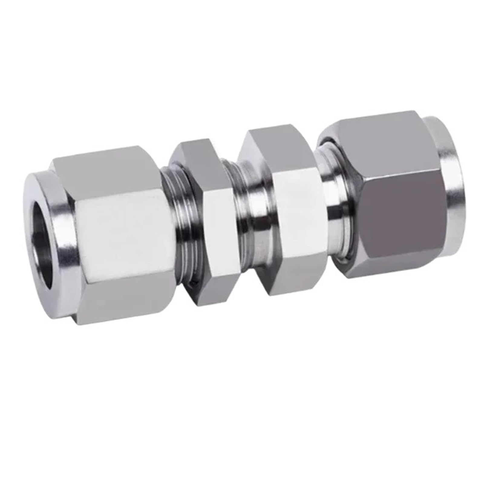 Codo en T cruzado 1/8 "1/4" 3/8 "1/2" 3/4 "1" 3 4 5 6 8 10-30 mm OD Conector de unión de compresión de doble férula Acero inoxidable 304(Bulkhead,16mm)