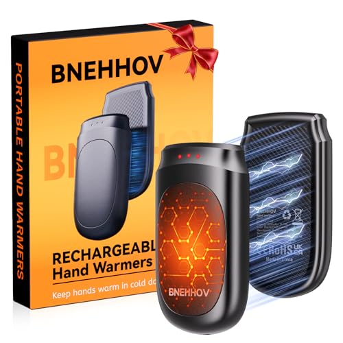 BNEHHOV Scaldamani Ricaricabile Magnetico 2 in 1, Scalda Mani Elettrico Portatile 6000 mAh, Scalda Mani Tascabile, Scaldamani Riutilizzabile con 3 Livelli per attività all'aperto, Regali Invernali