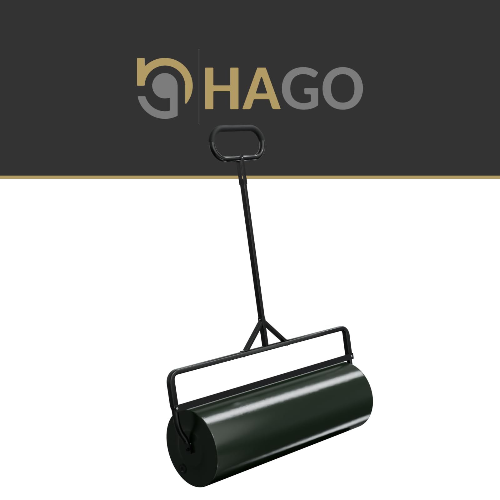 HAGO 24 Rouleau manuel pour jardin, pelouse, 90 cm, en acier, 63 l