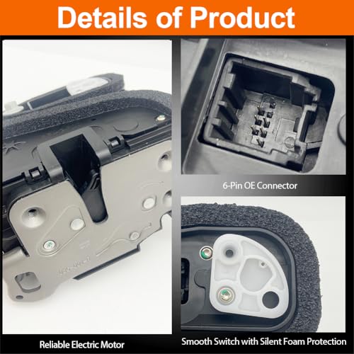 Image of Door Lock Actuator Compatible with 2015-2019 CTS XTS Silverado 1500 Sierra 1500 Suburban Yukon Select Models Rear Right Passenger Side