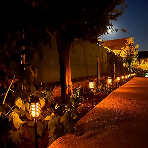 8 Stück Solarlampen für Außen Garten, Halloween Deko Solar Fackeln mit Realistischer Flammeneffekt, IP65 Wetterfest Solarleuchten Gartenfackeln Solarfackeln für Außen, Hinterhöfe, Gärten, Rasen – Bild 5