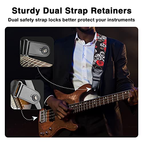 LEKATO Sangle Guitare Rembourrée 3D pour Basse et Guitare Electrique, Guitar Strap avec Extrémités en Cuir, Ceinture de Guitare Bandoulière Réglable - Les Beatles, Paul McCartney, John Lennon, RIngo Starr, George Harrison LEKATO Sangle Guitare Rembourrée 3D pour Basse et Guitare Electrique, Guitar Strap avec Extrémités en Cuir, Ceinture de Guitare Bandoulière Réglable – Image 6