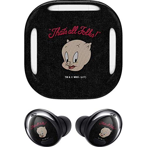 Skinit Decal Audio Skin Compatible with Samsung Galaxy Buds Pro - Officially Licensed Warner Bros Porky Pig Thats All Folks Design