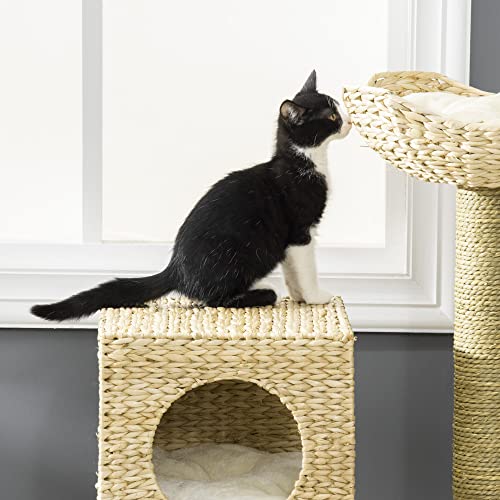 Torre para gatos Interior con cama y rattan 22.5" x 14.5" x 39.5" miniatura 6