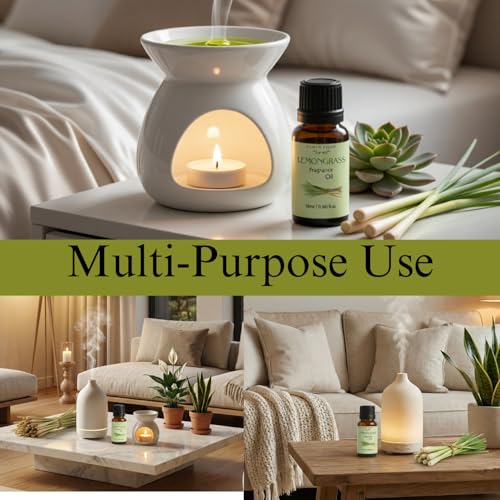 Image of Floryn Decor 15ml Aroma Oil Fragrance Oil for Diffuser, Candles, Soap & Aroma Therapy | Long Lasting Floral Scent | Premium Concentrated Aroma Oil (Lavender&Lemongrass)